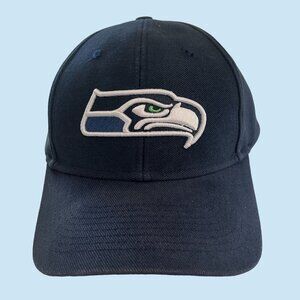 Seattle Seahawks Hat Cap Adult Strap‎ Back Blue White Reebok NFL Football Mens
